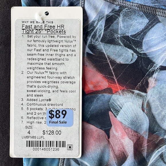 Lululemon Fast and Free High Rise Tight 25” - Picture 4 of 4